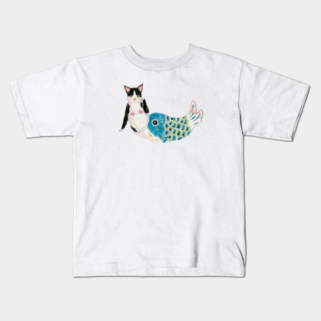 Koinobori Nyanco Kids T-Shirt by TOCOROCOMUGI